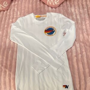 Aviator Nation - women’s white long sleeve tee size M. Like new